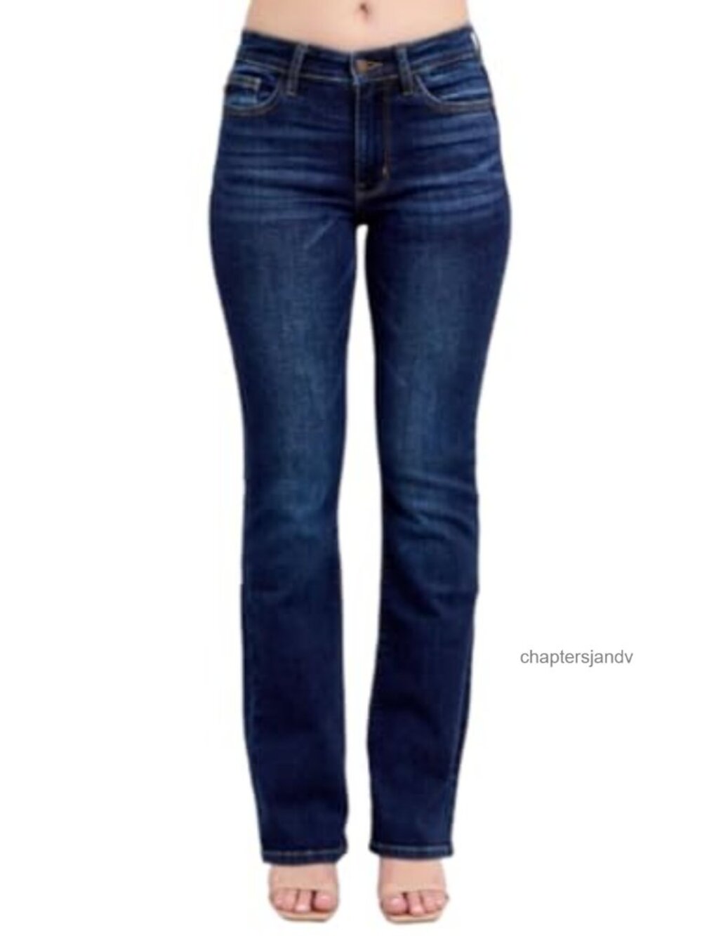 Mid Rise Bootcut Jeans Stretch Denim